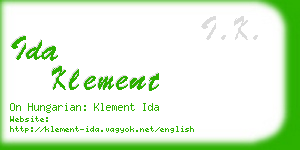 ida klement business card